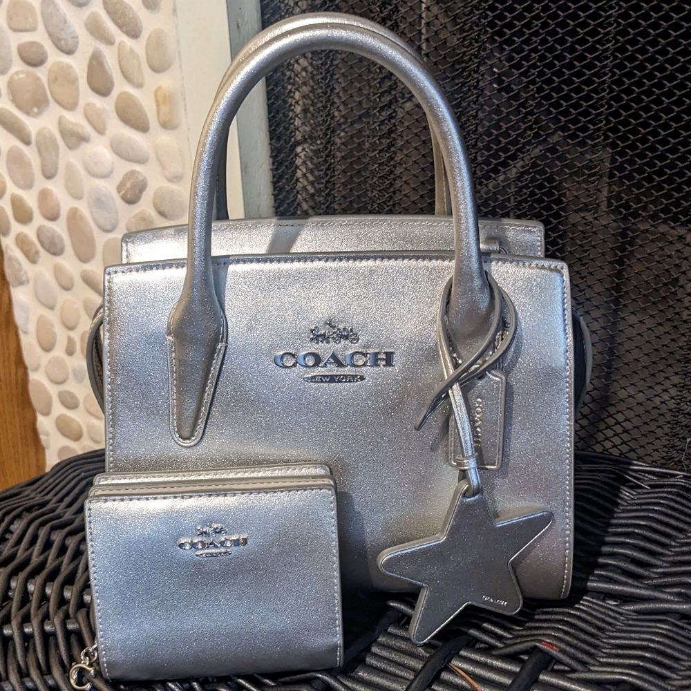 **Reserved**Coach Pearlyzed Leather Snap Wallet in Light Silver - Picture 15 of 15